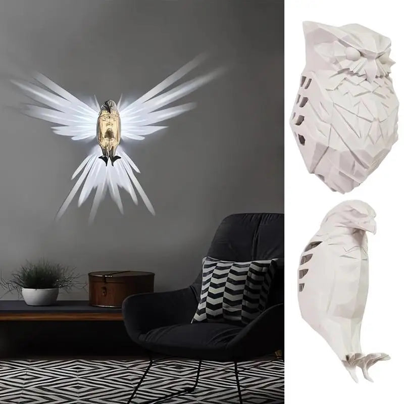 Bird Wall Lamp Halloween Owl Eagle Shape Projector Modern Creative Atmosphere Sconce Light 3D Print Body Animal Lighting Lustre