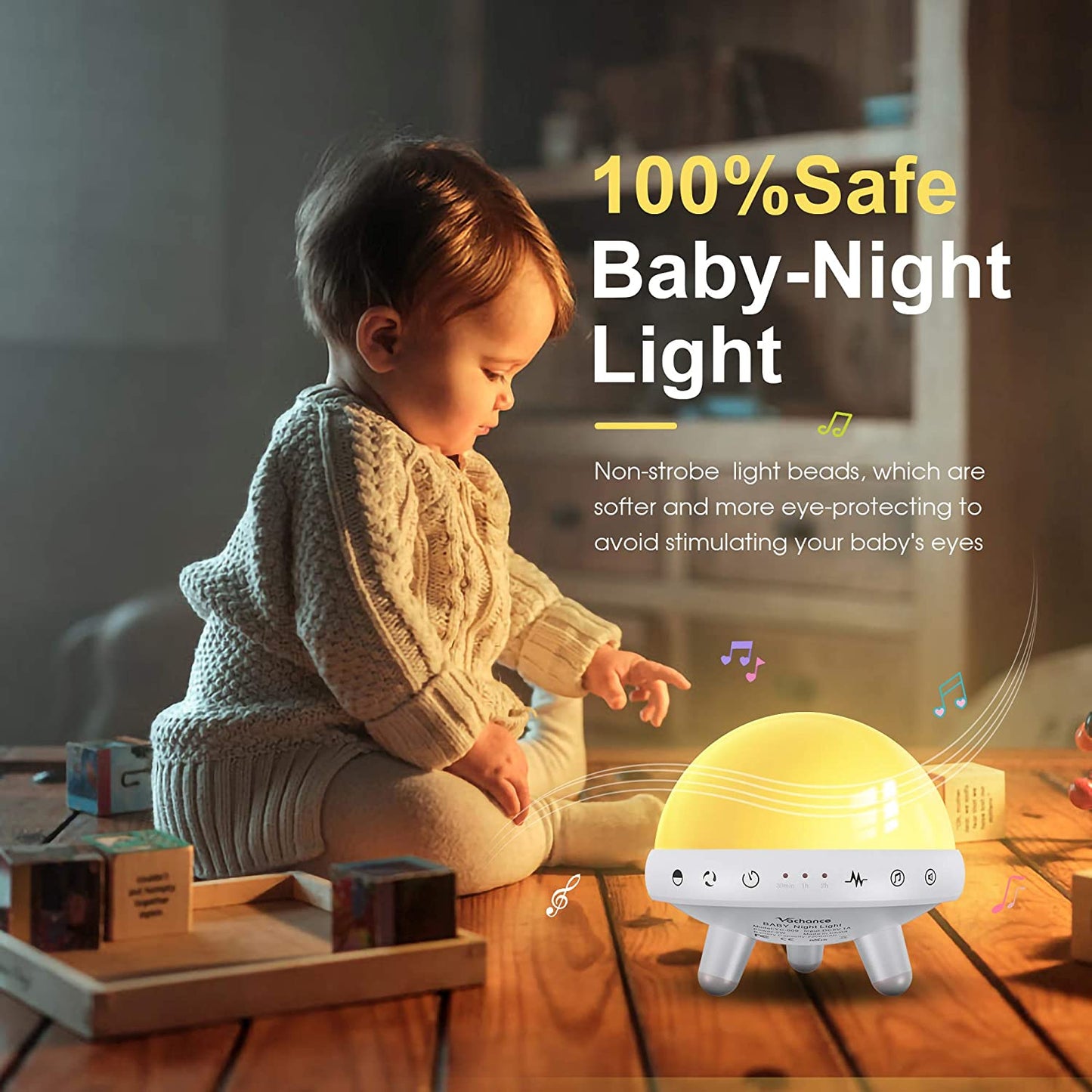 Night Light for Kids with White Noise Machine.Baby Night Light Sound Machine with 31 Soothing Sounds for Baby Sleeping, Breastfeeding, Girls, Boys, Nursery, Timer, RGB Color, Rechargeable