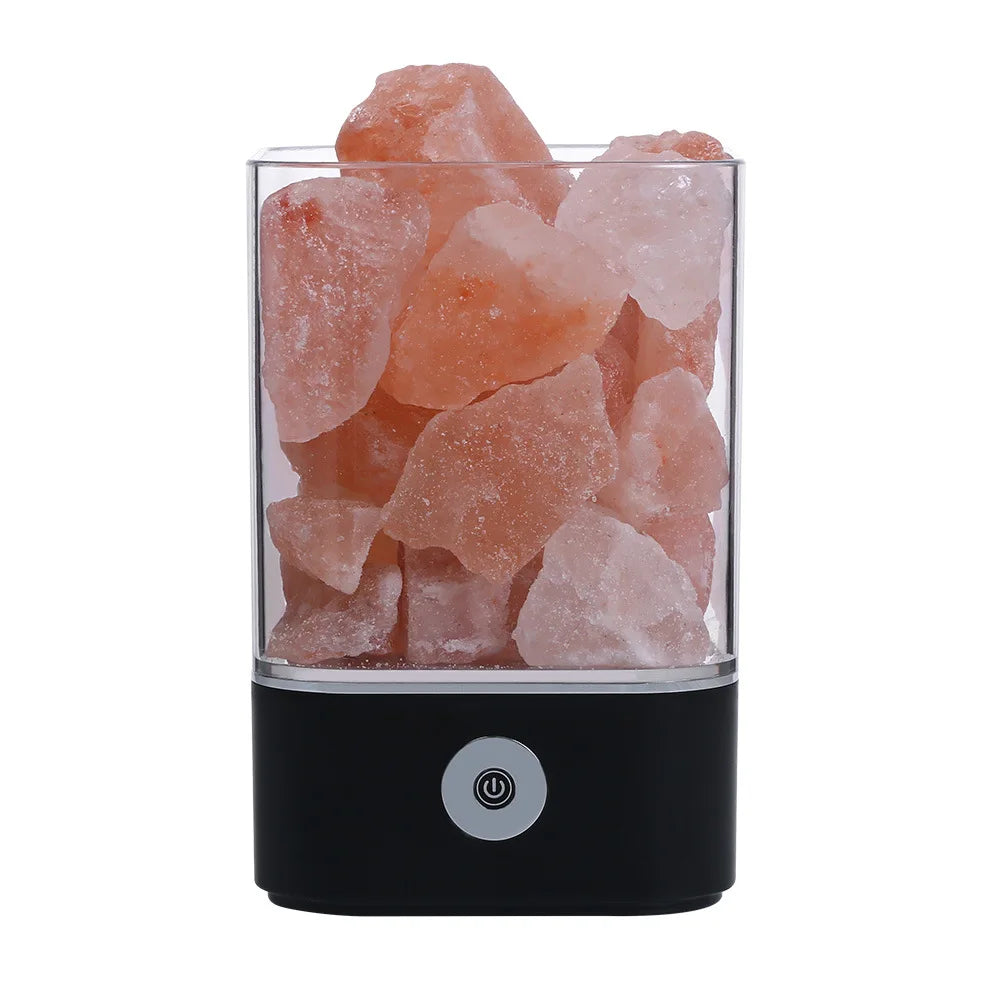 Salt Lamp Himalayan Crystal Salt Stone Night Light Lamp Negative Ion Air Purification Sleep Aid Square round Lamp