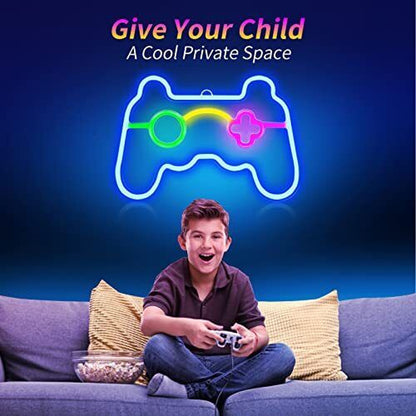 Led Game Neon Sign, Gamepad Shape Neon Signs for Gamer Room, Neon Light up for B