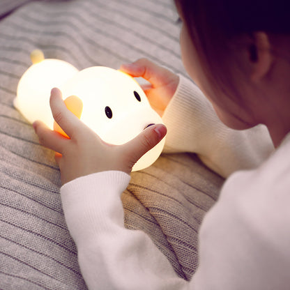 Dull Wang Night Light Led Rechargeable Silicone Lamp Creative Dimming Bedroom Cute Bedside Lamp Baby Feeding Table Lamp