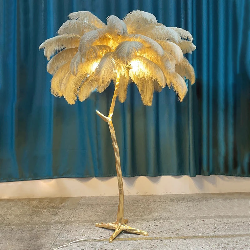 Led Floor Lamp Nordic Ostrich Feather Lamp Reading Lamp for Modern Living Room Decoration Led Lamp for Decoration Bedroom