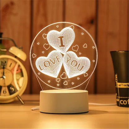 Cartoon 3D Novelty Light LED Lights Kids Baby Children Bedroom 3D Lamp LED Lights Soft Light Birthday Gifts Night Lamps