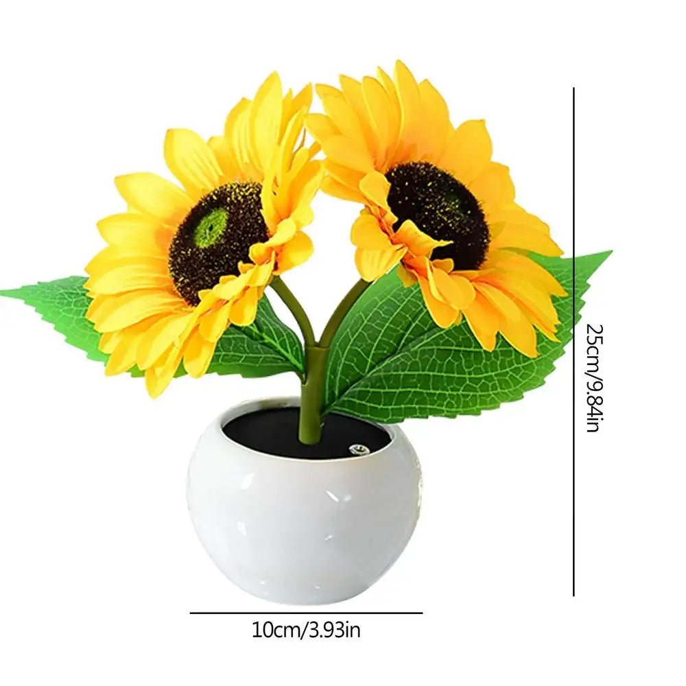 LED Sunflower Decorative Light Rechargeable Bedroom Lamp Creative Night Light for Kids Friend Birthday Holiday Gift