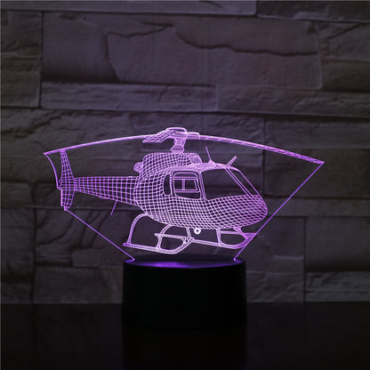 Helicopter Series 3D Night Light Colorful Touch Led Desk Lamp