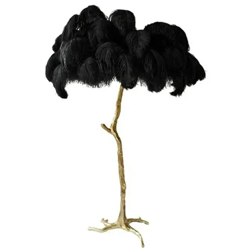 Nordic LED Floor Lamp for Living Room Modern Resin Luxury Ostrich Feather Floor Lamps Bedroom Sofa Corner Indoor Standing Lights