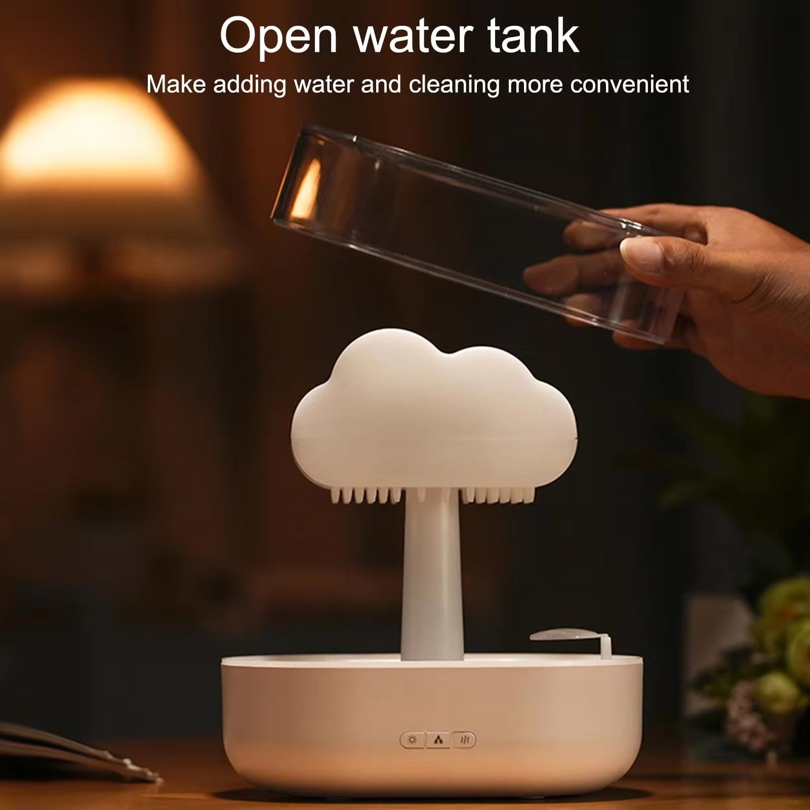 Cloud Rain Humidifier Water Drip 200Ml Cloud Aromatherapy Essential Oil Diffuser with Diffuser with 7 Colors LED Light