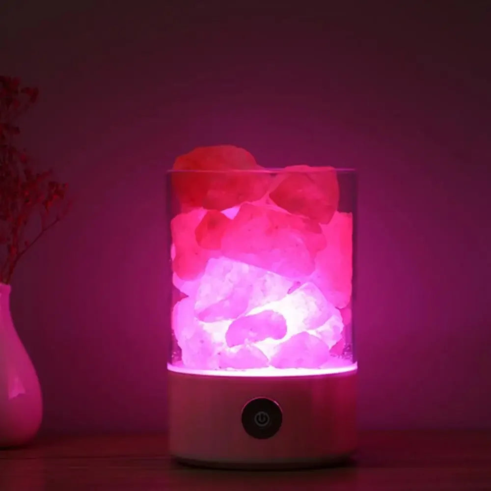 Salt Lamp Himalayan Crystal Salt Stone Night Light Lamp Negative Ion Air Purification Sleep Aid Square round Lamp