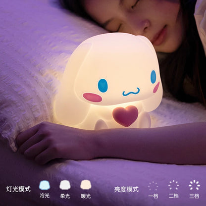 Creative Sanrio Cinnmoroll Night Light Bedroom Cartoon Cinnmoroll Silicone Sleep Light Eye Protection Soft Light Table Light