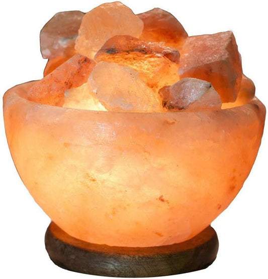 Natural Himalayan Salt Lamp Bowl Hand Crafted by Ambient Authentic Natural Crystal Salt Rock with UL Listed Dimmer Switch…