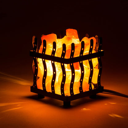 Himalayan Pink Salt Lamp Basket with Cord & Bulb