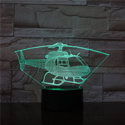 Helicopter Series 3D Night Light Colorful Touch Led Desk Lamp