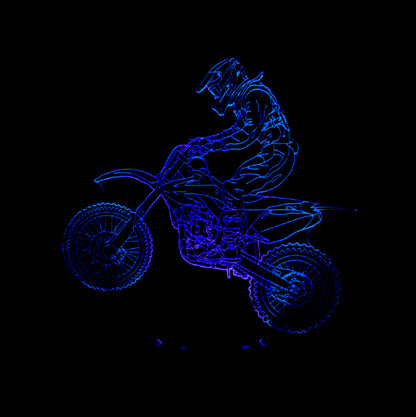 3D Night Light Riding Mountain Motorcycle LED Touch Illusion Light 7 Color Changes