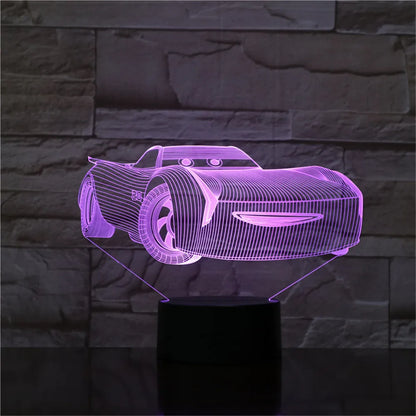 Cartoon 3D LED Night Light for Children Cars Lighting 3D Lamp Bedroom Decoration Nights Lamp Xmas Gifts