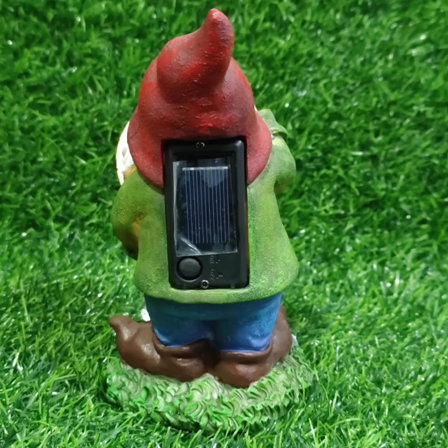 Garden Gnome with Solar Powered LED Light Waterproof Solar Powered Lights Garden Sculptures Outdoor Garden Statues Yard Patio