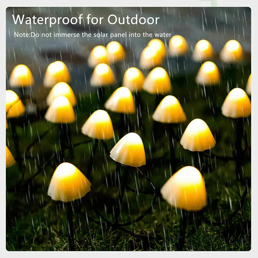 Mushroom Solar Lights, 8 Modes 12 LED Outdoor Waterproof Solar Garden Lights, Color Mushroom Solar Lights Landscape Pathway Lights