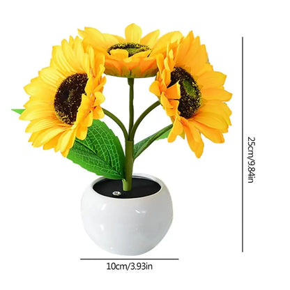 LED Sunflower Decorative Light Rechargeable Bedroom Lamp Creative Night Light for Kids Friend Birthday Holiday Gift