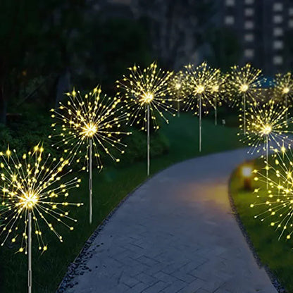 Outdoor LED Solar Firework Lights Garden Decoration Fairy Lights Waterproof Dandelion Lawn Lamp for Garden Landscape Lawn Decor