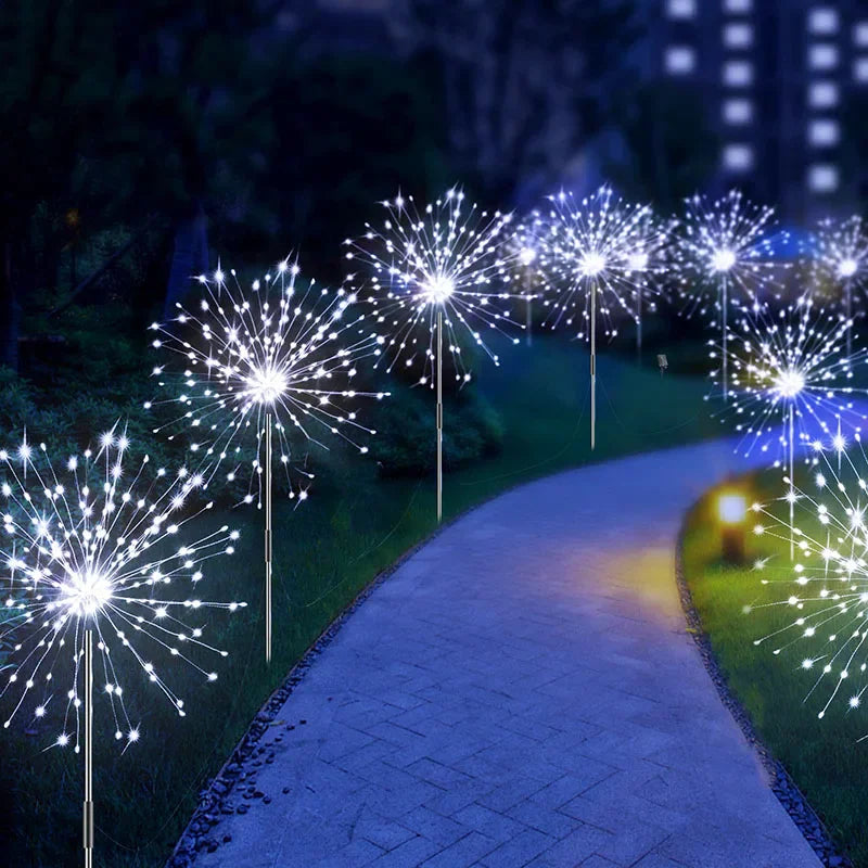 Outdoor LED Solar Firework Lights Garden Decoration Fairy Lights Waterproof Dandelion Lawn Lamp for Garden Landscape Lawn Decor