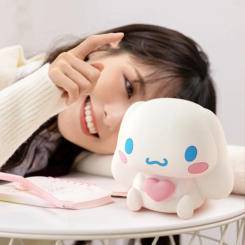 Creative Sanrio Cinnmoroll Night Light Bedroom Cartoon Cinnmoroll Silicone Sleep Light Eye Protection Soft Light Table Light