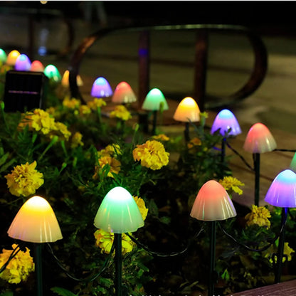 Mushroom Solar Lights, 8 Modes 12 LED Outdoor Waterproof Solar Garden Lights, Color Mushroom Solar Lights Landscape Pathway Lights