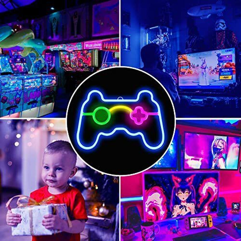 Led Game Neon Sign, Gamepad Shape Neon Signs for Gamer Room, Neon Light up for B