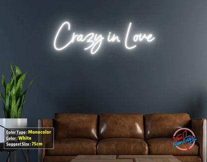 Crazy in Love Wedding Neon Sign Handmade Custom LED Neon Sign Wedding Light Sign Neon LED Sign Neon Lights Custom Neon Gift