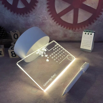 Acrylic LED Lamp with Erasable Message Board and USB Night Light