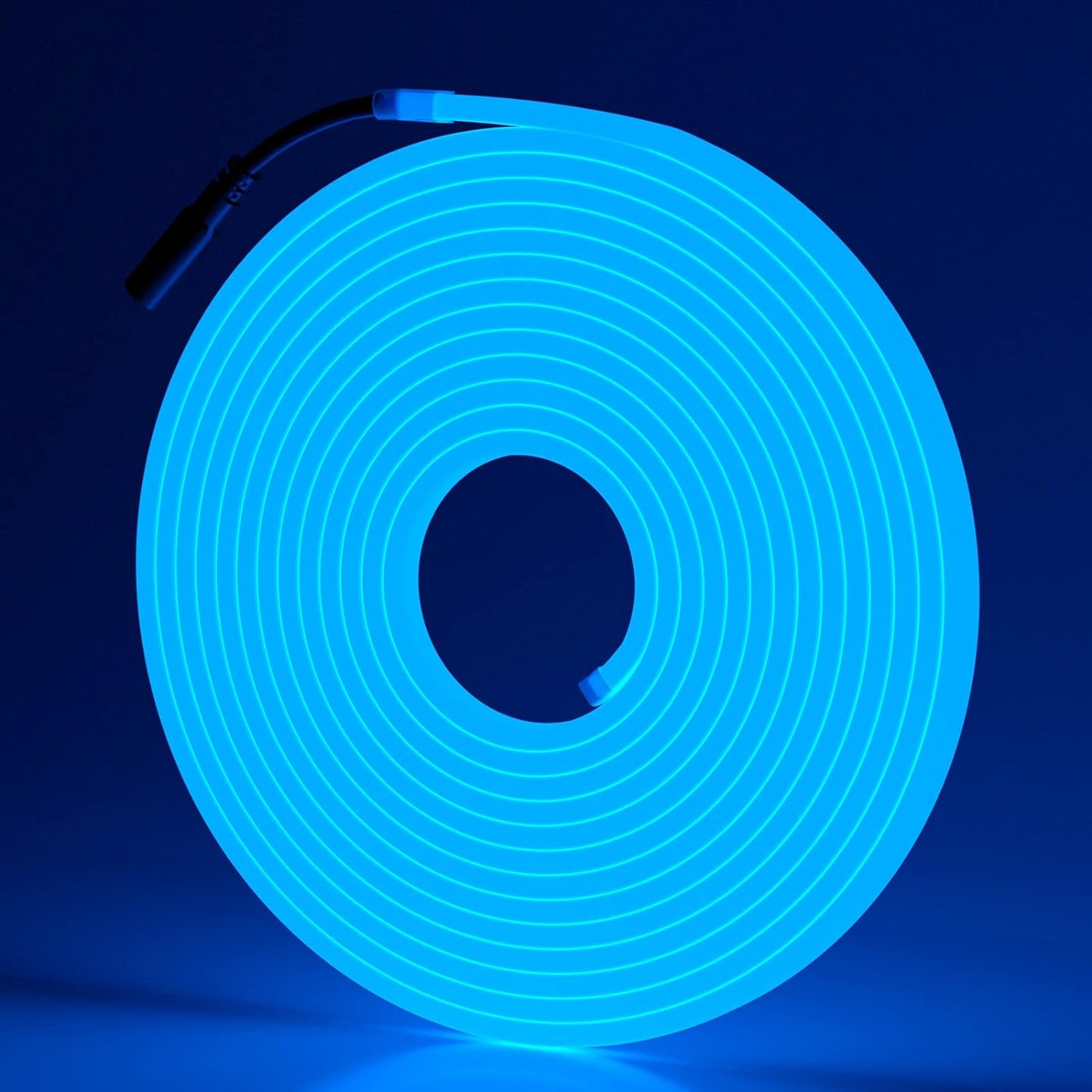 Neon Lights, 16.4Ft/5M Led Rope Lights for Bedroom, 12V DC Flexible Led Strip Lights Waterproof Neon Flex, Silicone Blue Decor for Indoor Outdoor Home Patio Room Kithchen(No Power Adapter)