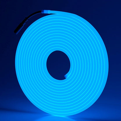 Neon Lights, 16.4Ft/5M Led Rope Lights for Bedroom, 12V DC Flexible Led Strip Lights Waterproof Neon Flex, Silicone Blue Decor for Indoor Outdoor Home Patio Room Kithchen(No Power Adapter)