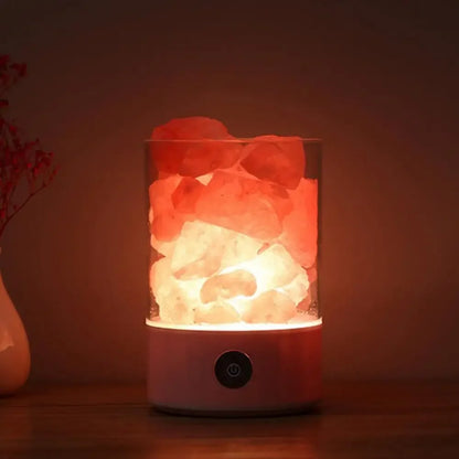 Salt Lamp Himalayan Crystal Salt Stone Night Light Lamp Negative Ion Air Purification Sleep Aid Square round Lamp