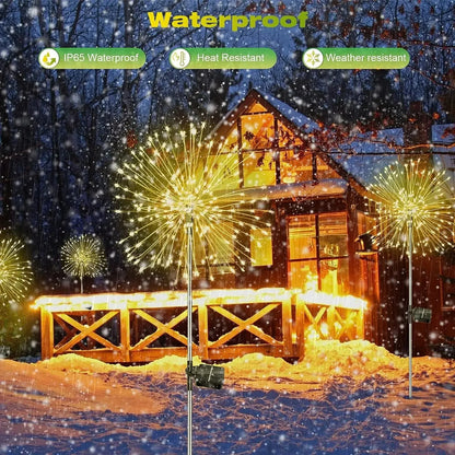 Outdoor LED Solar Firework Lights Garden Decoration Fairy Lights Waterproof Dandelion Lawn Lamp for Garden Landscape Lawn Decor