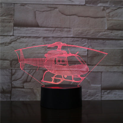 Helicopter Series 3D Night Light Colorful Touch Led Desk Lamp