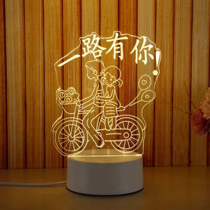 Cartoon 3D Novelty Light LED Lights Kids Baby Children Bedroom 3D Lamp LED Lights Soft Light Birthday Gifts Night Lamps