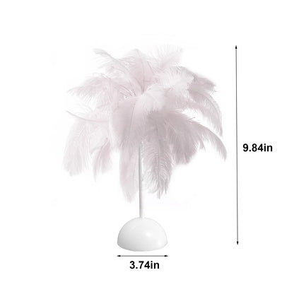 Feather Lamp,Lamps for Night Stands,Nightstand Lamp, Bedroom Table Lamp, Decorations for Bedroom, Mother'S Day Gifts(White)