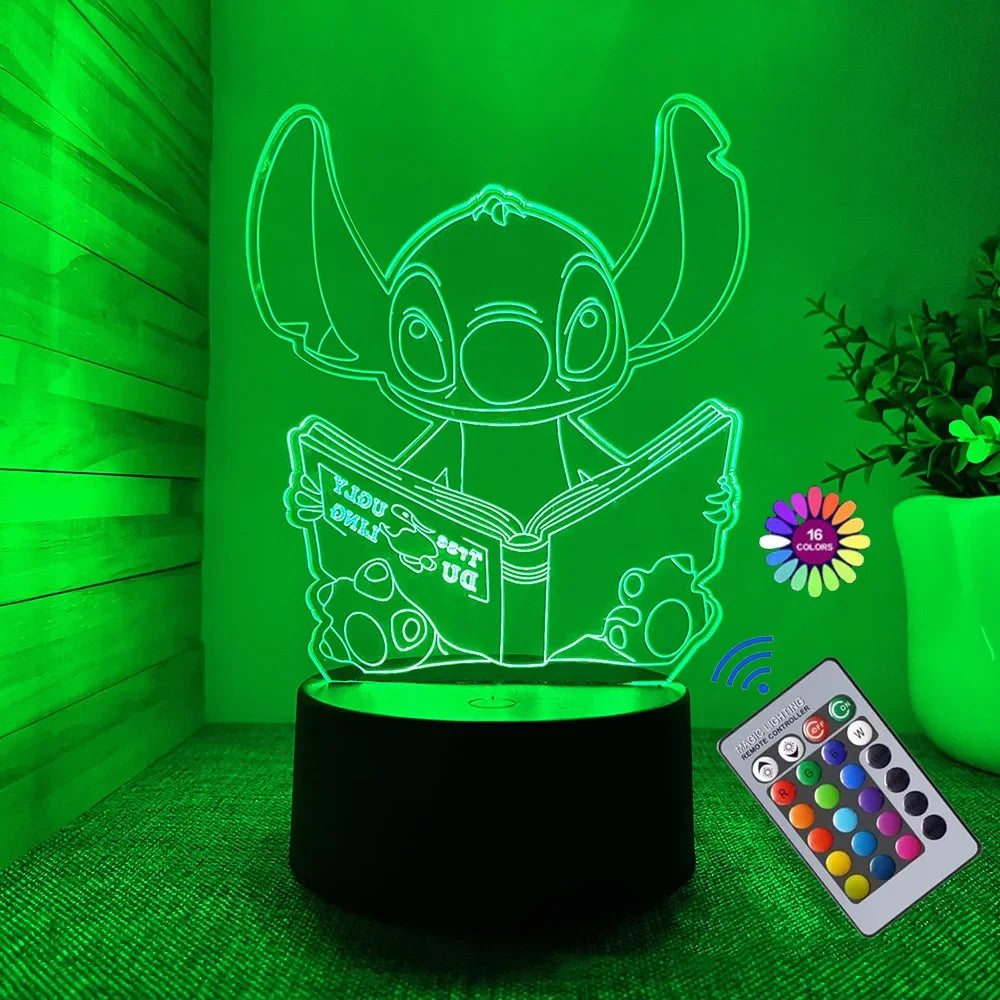 3D Illusion Stitch Night Light with Remote Control and Smart Touch Room Decor Lamp Birthday Valentine'S Day Christmas Gifts