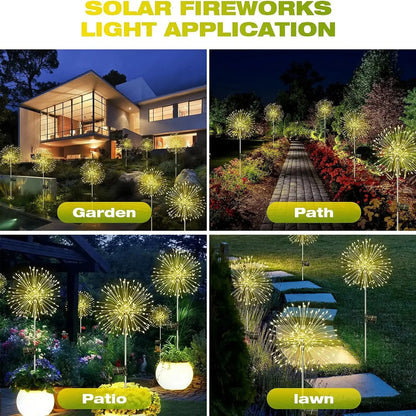 Outdoor LED Solar Firework Lights Garden Decoration Fairy Lights Waterproof Dandelion Lawn Lamp for Garden Landscape Lawn Decor