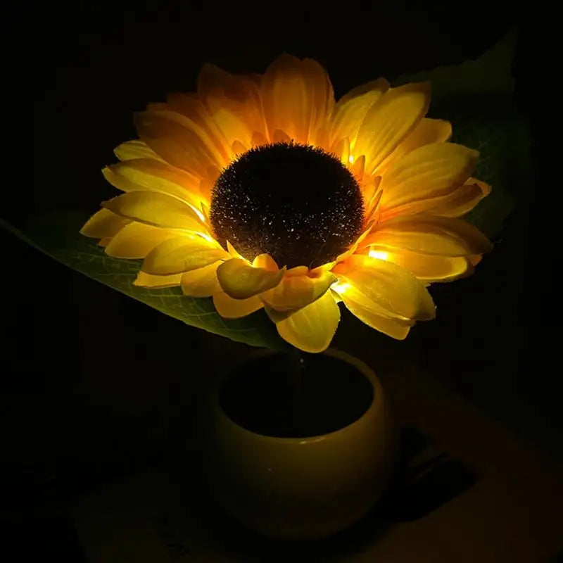 LED Sunflower Decorative Light Rechargeable Bedroom Lamp Creative Night Light for Kids Friend Birthday Holiday Gift