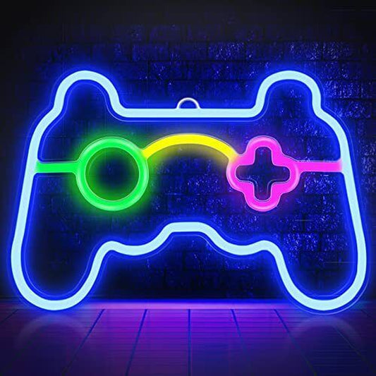 Led Game Neon Sign, Gamepad Shape Neon Signs for Gamer Room, Neon Light up for B