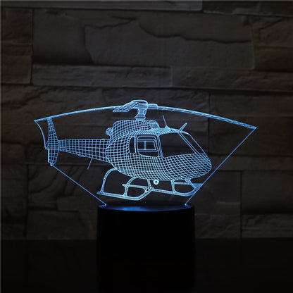 Helicopter Series 3D Night Light Colorful Touch Led Desk Lamp