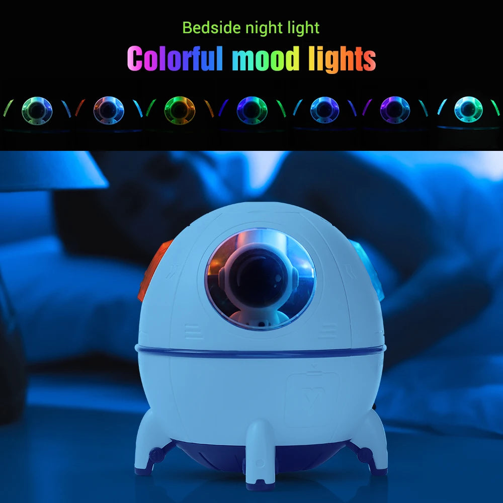 220ML Space Capsule Air Humidifier USB Ultrasonic Cool Mist Aromatherapy Water Diffuser with Led Light Astronaut Humidificad