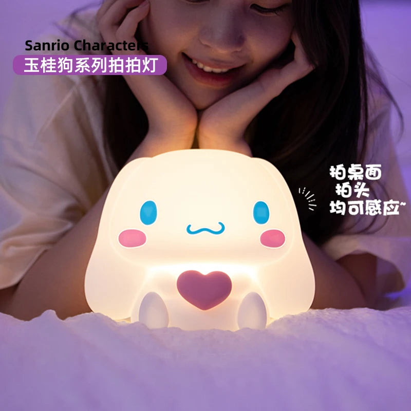 Creative Sanrio Cinnmoroll Night Light Bedroom Cartoon Cinnmoroll Silicone Sleep Light Eye Protection Soft Light Table Light