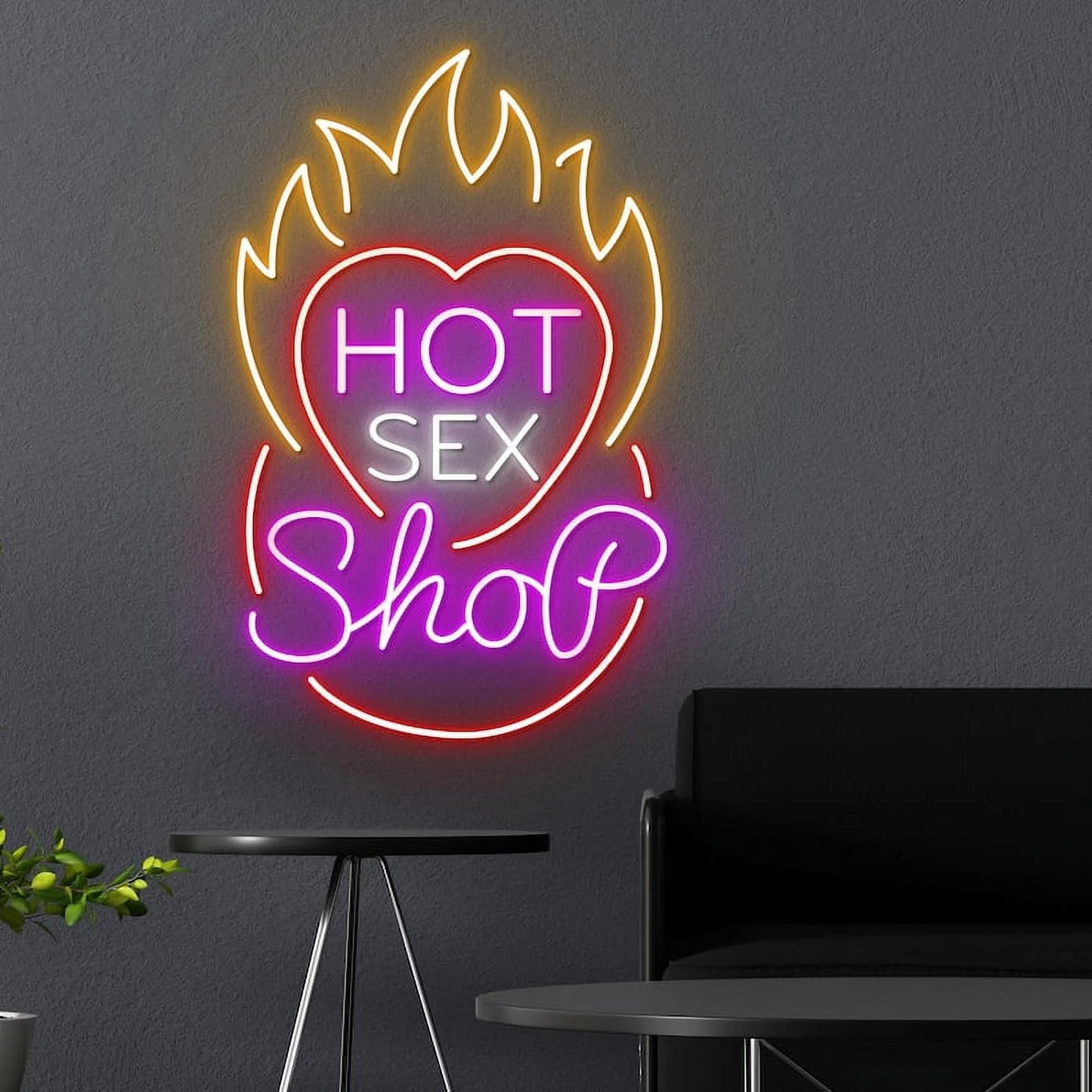 Hot Sex Shop Neon Sign, Custom Name Sex Shop Neon Light, Heart Led Light, Custom Neon Sign, Fire Neon Sign, Wall Décor