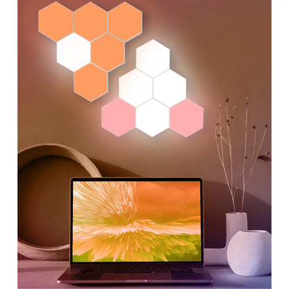 Hexagon Lights, RGB LED Wall Lights with Remote, Smart DIY Touch Sensitive for Game Room Decor, Party (6-Pack)