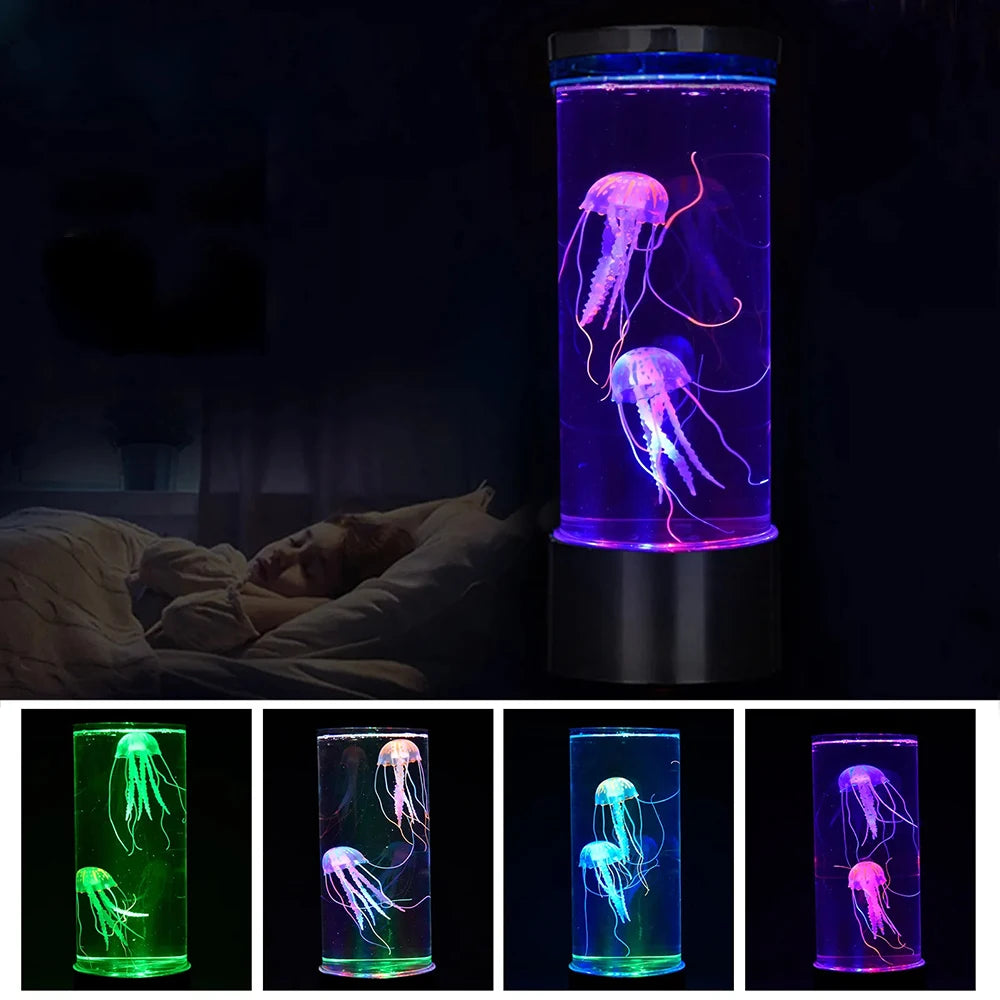 Color Changing Jellyfish Lamp Usb/Battery Powered Table Night Light Children'S Gift Home Bedroom Decor Boys Girls Birthday Gifts